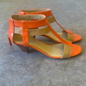 Orange heel sandals
